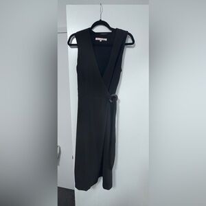 Black hutch wrap dress side slits NEW without tags